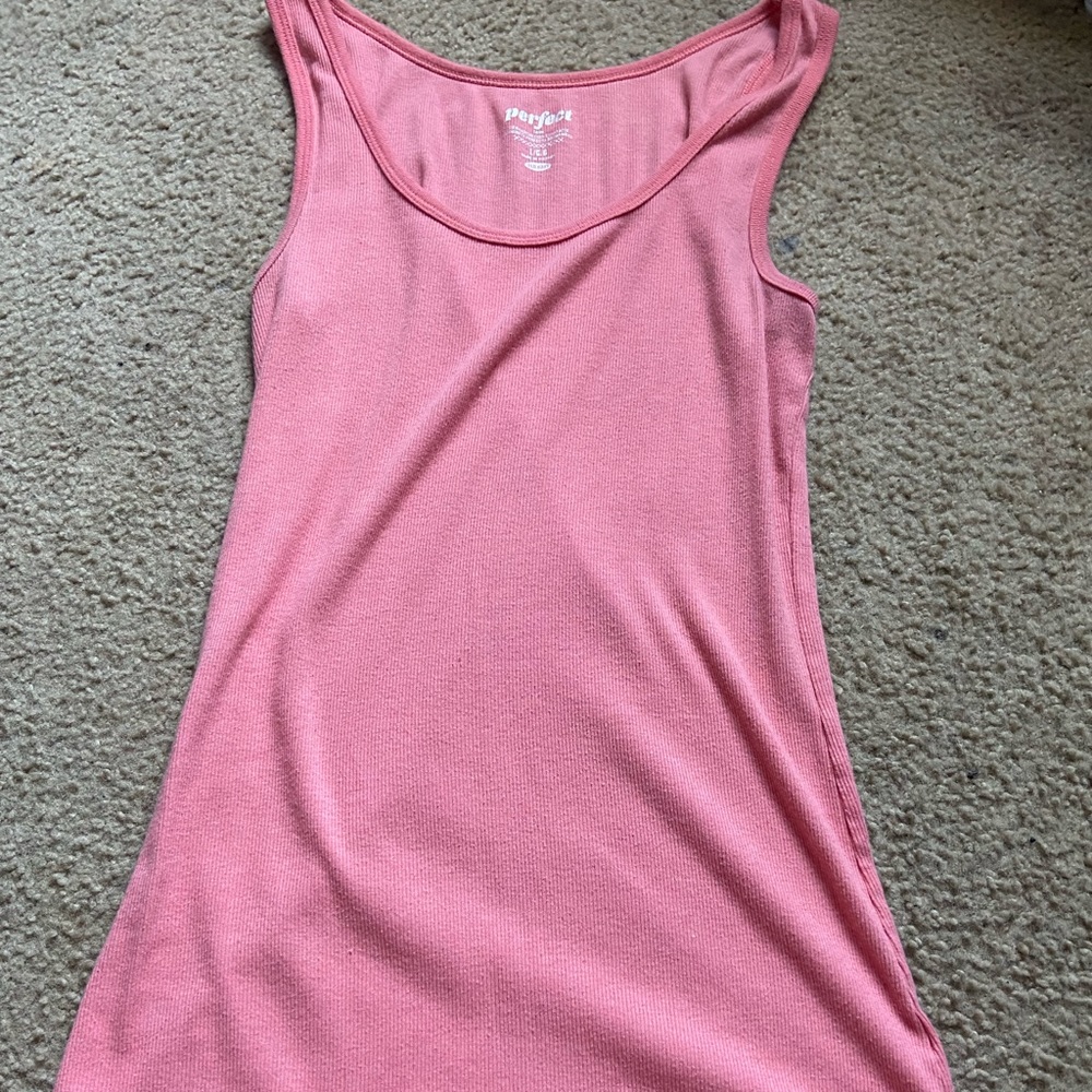 coral pink tank top/wife beater